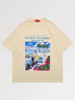 Cargar imagen en el visor de la galería, Camiseta Japonesa Estampado Costa Marina 'Umigawa'