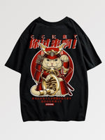 Cargar imagen en el visor de la galería, Camiseta Japonesa "Gato Guerrero"