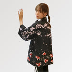 Cargar imagen en el visor de la galería, Chaqueta Kimono Estampado Cerezo Japonés 'Yaeyama'