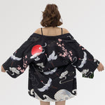 Cargar imagen en el visor de la galería, Chaqueta Kimono Grullas Japonesas 'Ogon Bat'