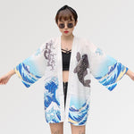 Cargar imagen en el visor de la galería, Chaqueta Kimono Mujer Ola de Kanagawa 'Eightman'
