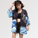 Cargar imagen en el visor de la galería, Chaqueta Kimono Mujer Ola de Kanagawa 'Eightman'