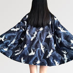 Cargar imagen en el visor de la galería, Chaqueta Kimono Mujer Torbellino Azul 'Danshoku'