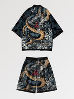 Cargar imagen en el visor de la galería, Conjunto Kimono Corto 'Dragón Tradicional'