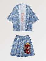 Cargar imagen en el visor de la galería, Conjunto Kimono Short 'Blue Dragon'