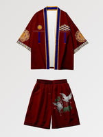 Cargar imagen en el visor de la galería, Conjunto Kimono Short 'Rojo'