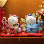 Cargar imagen en el visor de la galería, Maneki-Neko Hucha 'Kimono Azul'
