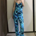 Cargar imagen en el visor de la galería, Pantalón Azul de Pierna Ancha Mujer 'Shizuoka'