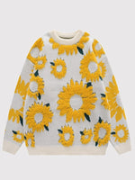 Cargar imagen en el visor de la galería, Jersey Estampado Flores de Girasol 'Himawari'