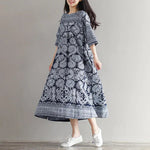 Cargar imagen en el visor de la galería, Vestido con Estampado Japonés 'Yuriko'