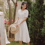 Cargar imagen en el visor de la galería, Vestido Japonés Blanco Vintage 'Toshiko'