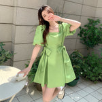 Cargar imagen en el visor de la galería, Vestido Japonés Verde 'Dento'