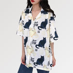 Cargar imagen en el visor de la galería, Blusa Estilo Japonés Estampado de Gatos 'Nichino'

