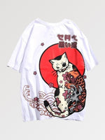 Cargar imagen en el visor de la galería, Camiseta Gato &amp; Carpa Koi 'Konbo'
