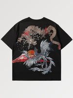 Cargar imagen en el visor de la galería, Camiseta Japonesa Bordada 'Dragón'

