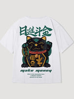 Cargar imagen en el visor de la galería, Camiseta Japonesa Gato 'Maneki-Neko'
