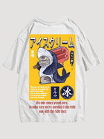 Cargar imagen en el visor de la galería, Camiseta Japonesa Gato Tiburón 'Oishii'
