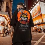 Cargar imagen en el visor de la galería, Camiseta Motivos Japoneses 'Gato Samurái'

