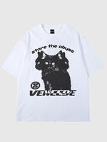 Cargar imagen en el visor de la galería, Camiseta Streetwear Estampado de Gatos 'Koneko'
