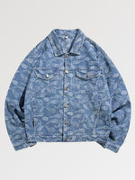 Cargar imagen en el visor de la galería, Cazadora Vaquera Azul Estampado Paisley 'Shigeaki'
