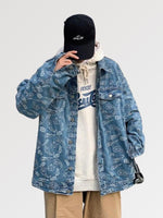 Cargar imagen en el visor de la galería, Cazadora Vaquera Azul Estampado Paisley 'Shigeaki'
