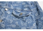 Cargar imagen en el visor de la galería, Cazadora Vaquera Azul Estampado Paisley 'Shigeaki'
