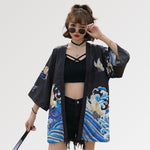 Cargar imagen en el visor de la galería, Chaqueta Kimono Estampado Luz de Luna 'Satsunan'
