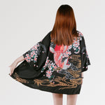 Cargar imagen en el visor de la galería, Chaqueta Kimono Mujer Carpa Roja 'Jinryu'
