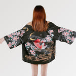 Cargar imagen en el visor de la galería, Chaqueta Kimono Mujer Carpa Roja 'Jinryu'
