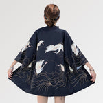 Cargar imagen en el visor de la galería, Chaqueta Kimono Mujer Estampado Grullas 'Banpresto'
