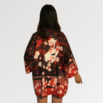 Cargar imagen en el visor de la galería, Chaqueta Kimono Mujer Estampado Kitsune 'Goto'
