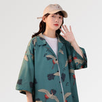 Cargar imagen en el visor de la galería, Chaqueta Kimono Mujer Verde Turquesa 'Ussei Wa'
