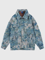 Cargar imagen en el visor de la galería, Chaqueta Vaquera Azul Estampado Floral 'Koyuki'

