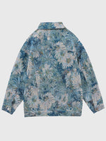 Cargar imagen en el visor de la galería, Chaqueta Vaquera Azul Estampado Floral 'Koyuki'
