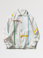 Cargar imagen en el visor de la galería, Chaqueta Vaquera Blanca Minimalista 'Hisamoto'
