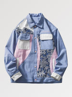 Cargar imagen en el visor de la galería, Chaqueta Vaquera Violeta con Motivos Florales 'Teppei'
