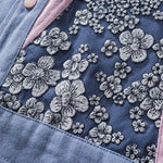 Cargar imagen en el visor de la galería, Chaqueta Vaquera Violeta con Motivos Florales 'Teppei'
