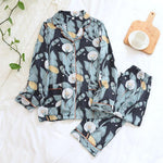 Cargar imagen en el visor de la galería, Conjunto de Pijama Japonés Estampado Floral
