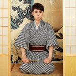 Cargar imagen en el visor de la galería, Kimono Japonés de Cuadros para Hombre 'Chokai'
