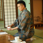 Cargar imagen en el visor de la galería, Kimono Japonés para Hombre de Seda 'Haruna'
