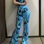 Cargar imagen en el visor de la galería, Pantalón Azul de Pierna Ancha Mujer 'Shizuoka'
