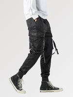 Cargar imagen en el visor de la galería, Pantalón con Correas Streetwear Negro 'Omura'

