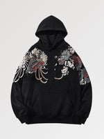 Cargar imagen en el visor de la galería, Sudadera con Capucha Japonesa Tigre Blanco Bordado 'Kendo'
