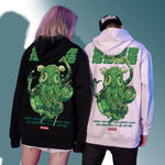 Cargar imagen en el visor de la galería, Sudadera con Capucha Pulpo Verde con Escritura Japonesa 'Furiku'
