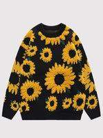 Cargar imagen en el visor de la galería, Jersey Estampado Flores de Girasol 'Himawari'

