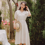 Cargar imagen en el visor de la galería, Vestido Japonés Blanco Vintage 'Toshiko'
