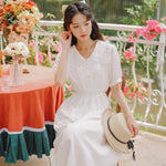 Cargar imagen en el visor de la galería, Vestido Japonés Blanco Vintage 'Toshiko'

