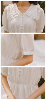 Cargar imagen en el visor de la galería, Vestido Japonés Blanco Vintage 'Toshiko'

