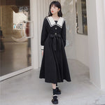 Cargar imagen en el visor de la galería, Vestido Japonés Negro Tradicional 'Hangaku'
